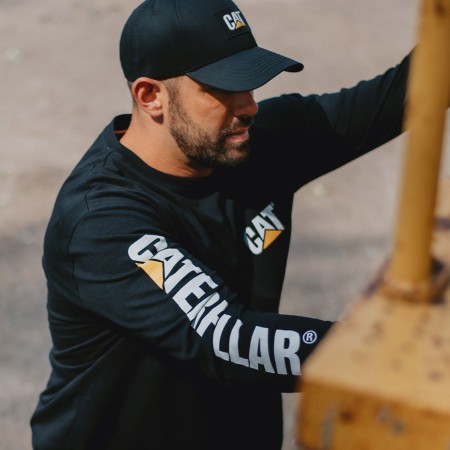 CAT Μπλουζάκι μακρυμάνικο trademark tee μαύρο L 1510034-016