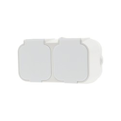 GEYER Πρίζα διπλή IP54 H2-B52GM-W λευκή