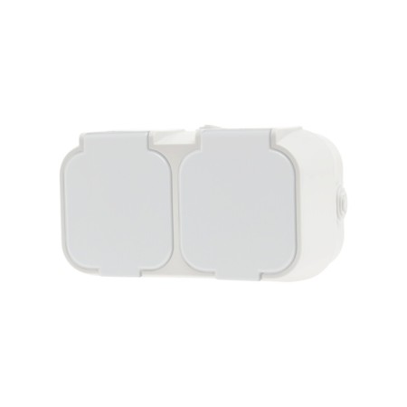 GEYER Πρίζα διπλή IP54 H2-B52GM-W λευκή