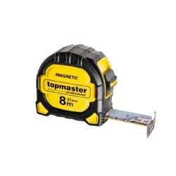 TOP MASTER Μετροταινία 8Μ*27ΜΜ με αυτόματη επαναφορά και μαγνήτη διπλής όψης 3η γενιά 260200