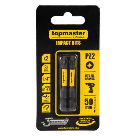 TOP MASTER Μύτη κατσαβιδιού Impact σταυρός με μέγεθος PZ2 50mm συσκευασία 2τεμ. 338734 TOP MASTER Μύτη κατσαβιδιού Impact σταυρός με μέγεθος PZ2 50mm συσκευασία 2τεμ. 338734
