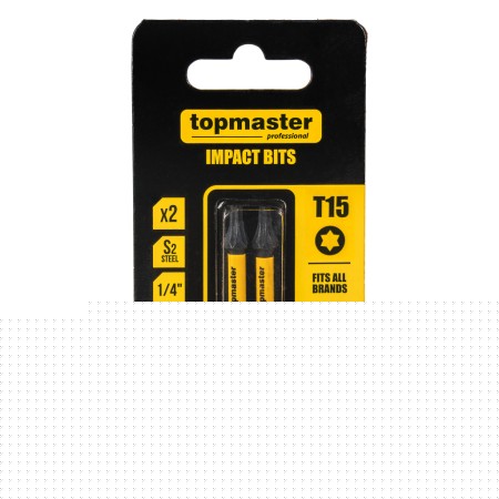 TOP MASTER Μύτη κατσαβιδιού Impact Torx με μέγεθος TX15 50mm συσκευασία 2τεμ. 338736